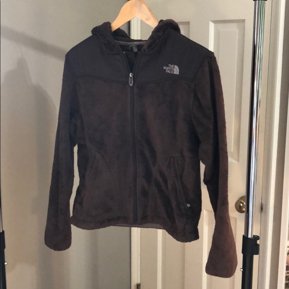 The North Face fuzzy hooded zip up